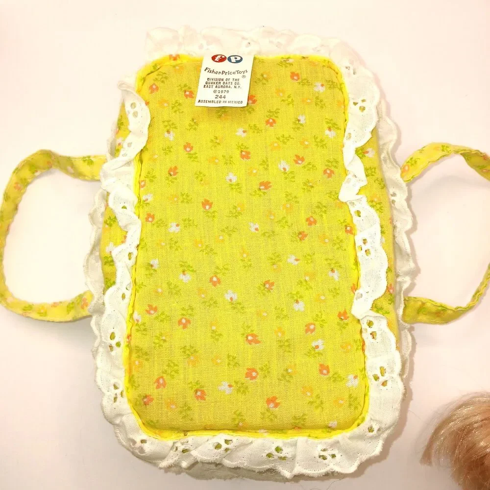 Vintage Fisher-Price Toy Bundle Up Baby #244 1979 in Crib Carrier w/ Blanket